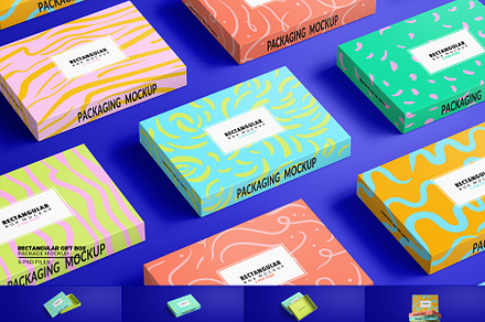 Rectangular Gift Box Package Mockup, a Packaging Mockup by Sheikhadesign