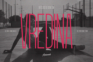 SA Vredina Thin Ultra Condensed Font, a Sans Serif Font by Artcoast Std.