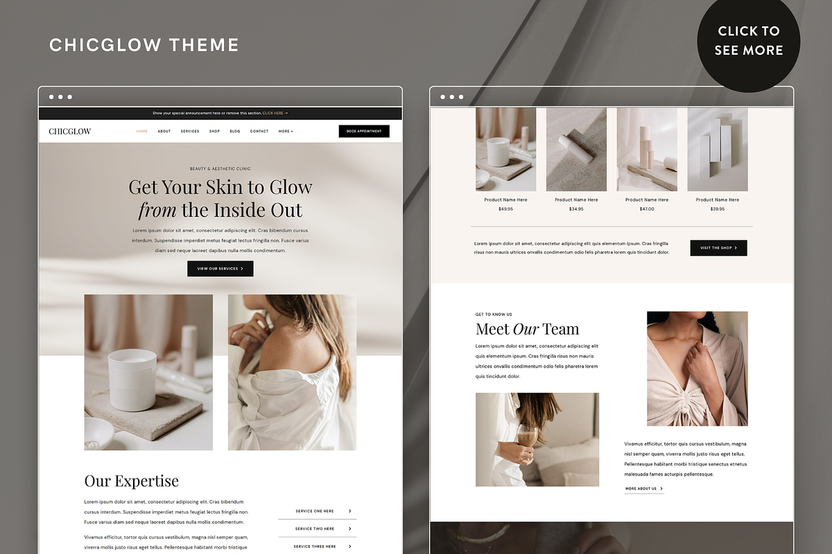 ChicGlow Elementor WordPress Theme, a WordPress Template by Bluchic (Photo 2 of 6)