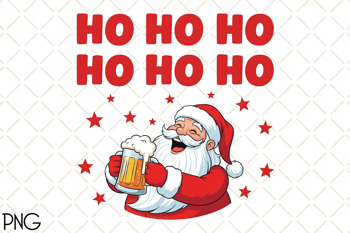 Funny Christmas Santa Ho Ho Ho, an Illustration by Black Bird Studio (Photo 1 of 4)