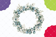 Watercolor Christmas Wreath Clipart, an Illustration by designcity5 (Thumbnail 4 of 5)