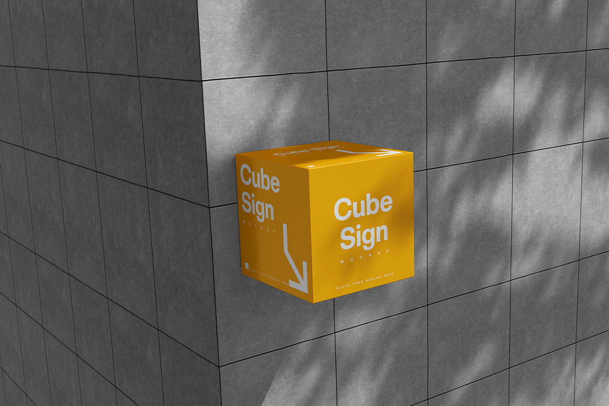 Cube Sign Mockup, a Product Mockup by MrLetters (Photo 4 of 5)