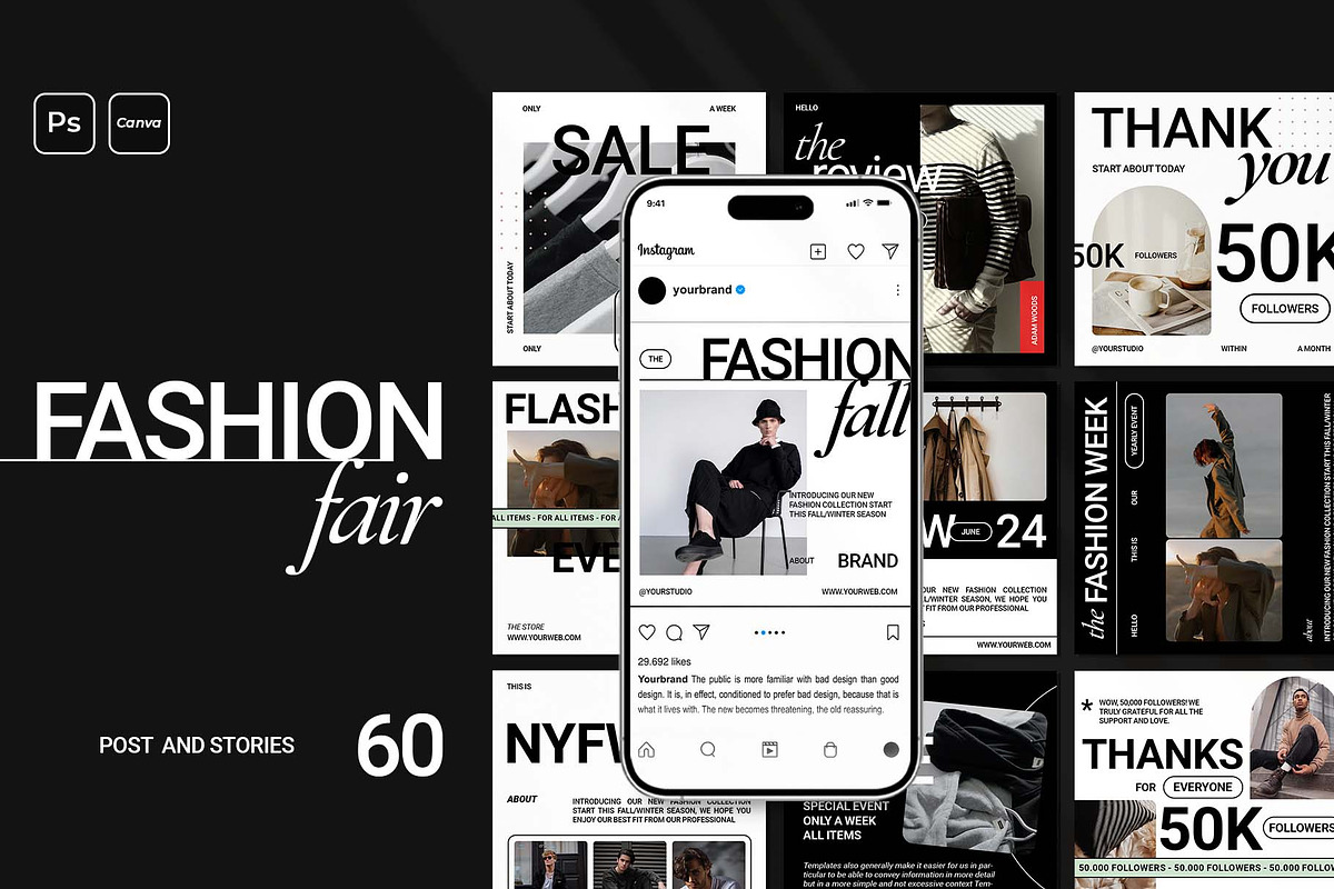 Fashion Fair Instagram Pack, a Social Media Template by Analogi Studio (Photo 1 of 8)