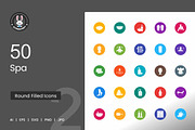 Spa Round Filled Icons, an Icon by IconBunny (Thumbnail 1 of 2)
