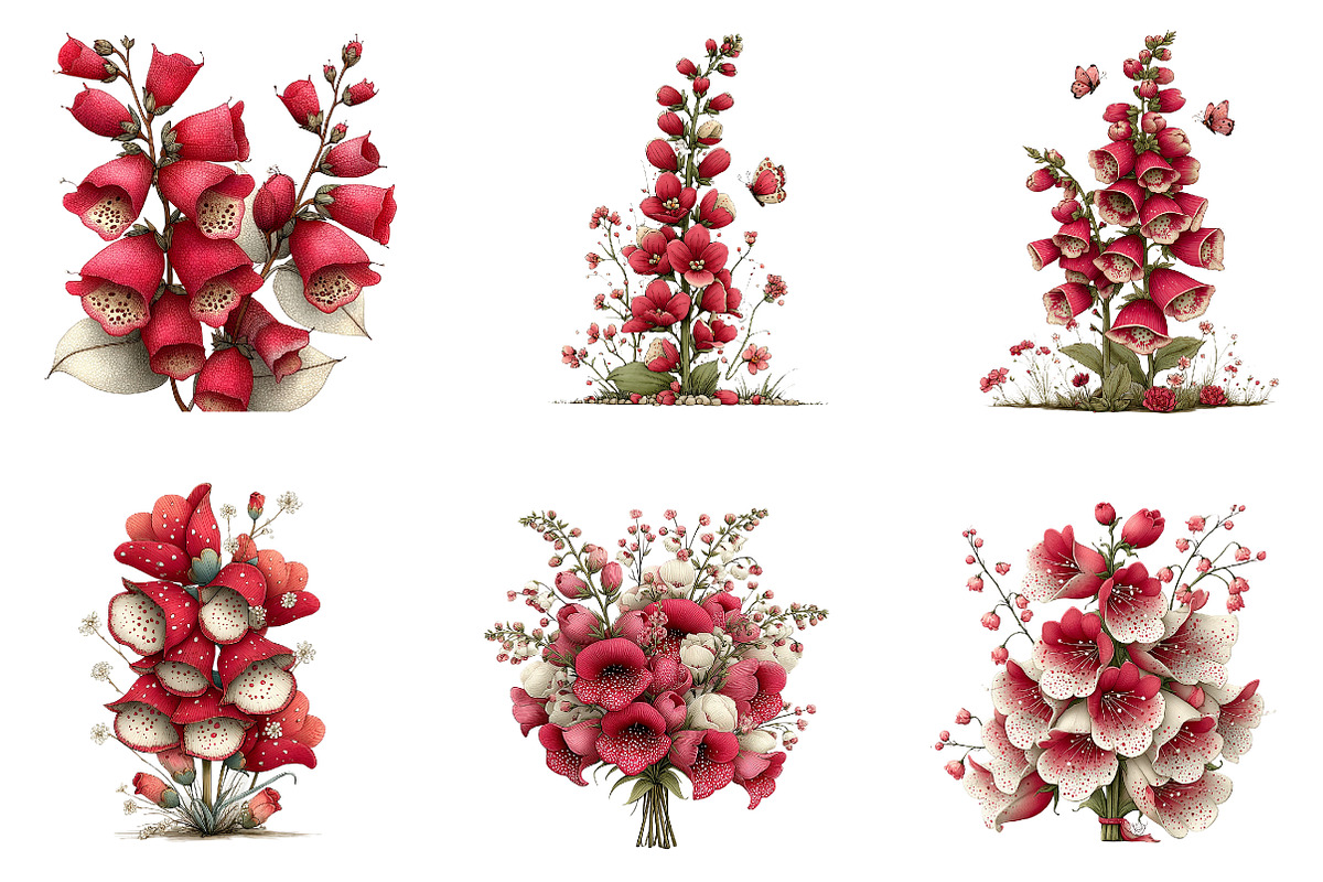 Whimsical Easter Foxglove Clipart, an Illustration by CreationArt (Photo 3 of 5)