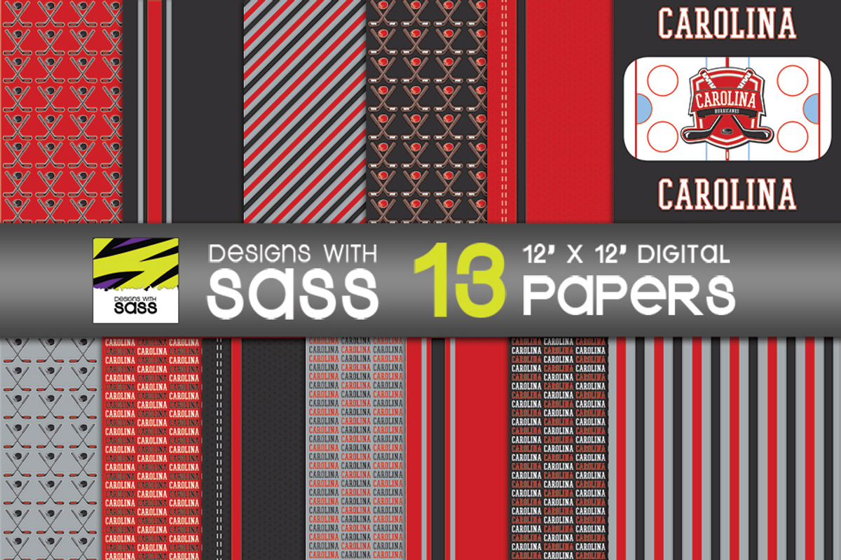 Carolina Hockey Paper Pattern, a Pattern Graphic by Designs With Sass