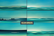 Ocean Border Clipart, Waves Clip Art, an Illustration by Paper Element (Thumbnail 6 of 7)