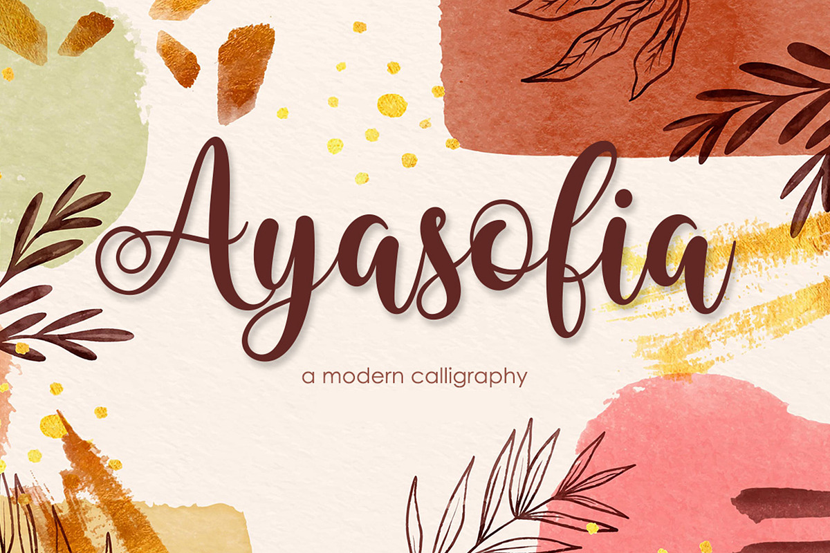 Ayasofia | Modern Calligraphy, a Script Font by Almeera Std (Photo 1 of 8)