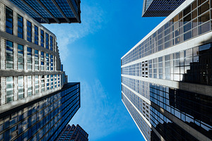 Looking up in the financial district containing nyc, perspective, and