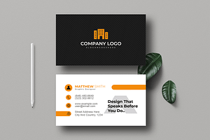 Modern Clean Corporate Business Card, a Business Card Template by MightyDesign