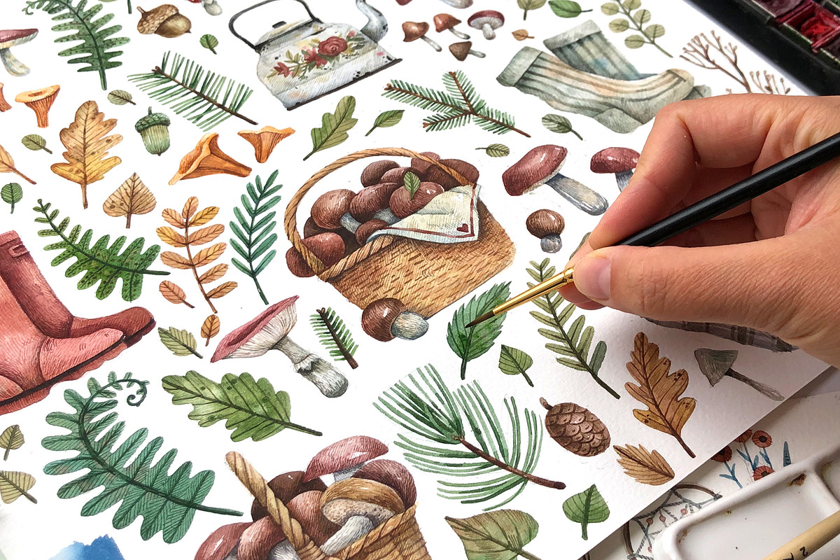 Fall Treasures, an Illustration by Watercolor by Tonia Tkach (Photo 10 of 10)