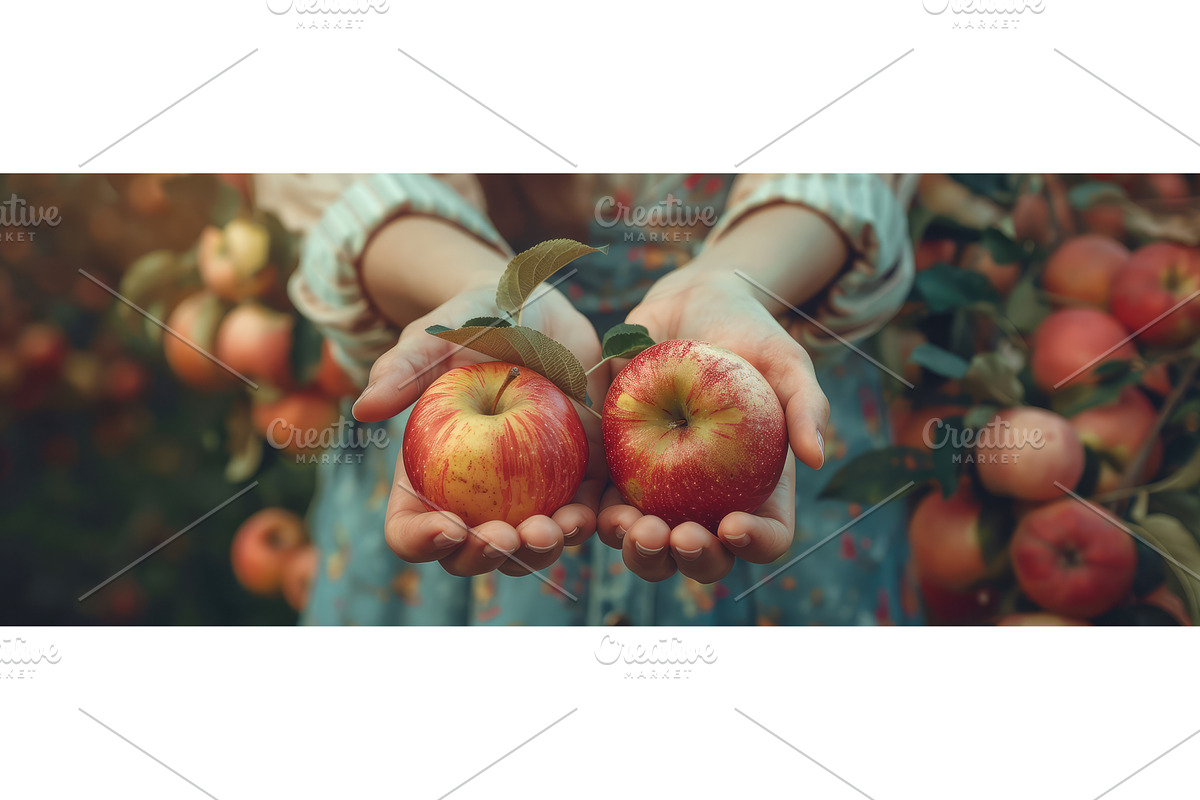 Harvest in the hands of a woman in, a Food Illustration by yanadjana