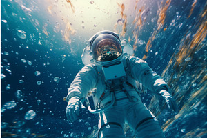 Astronaut Floating Universe