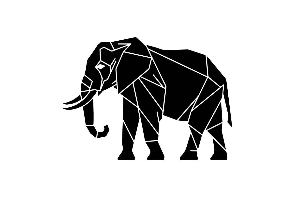 Elephant Vector Black Clipart Set, an Animal Illustration by balal (Photo 8 of 11)
