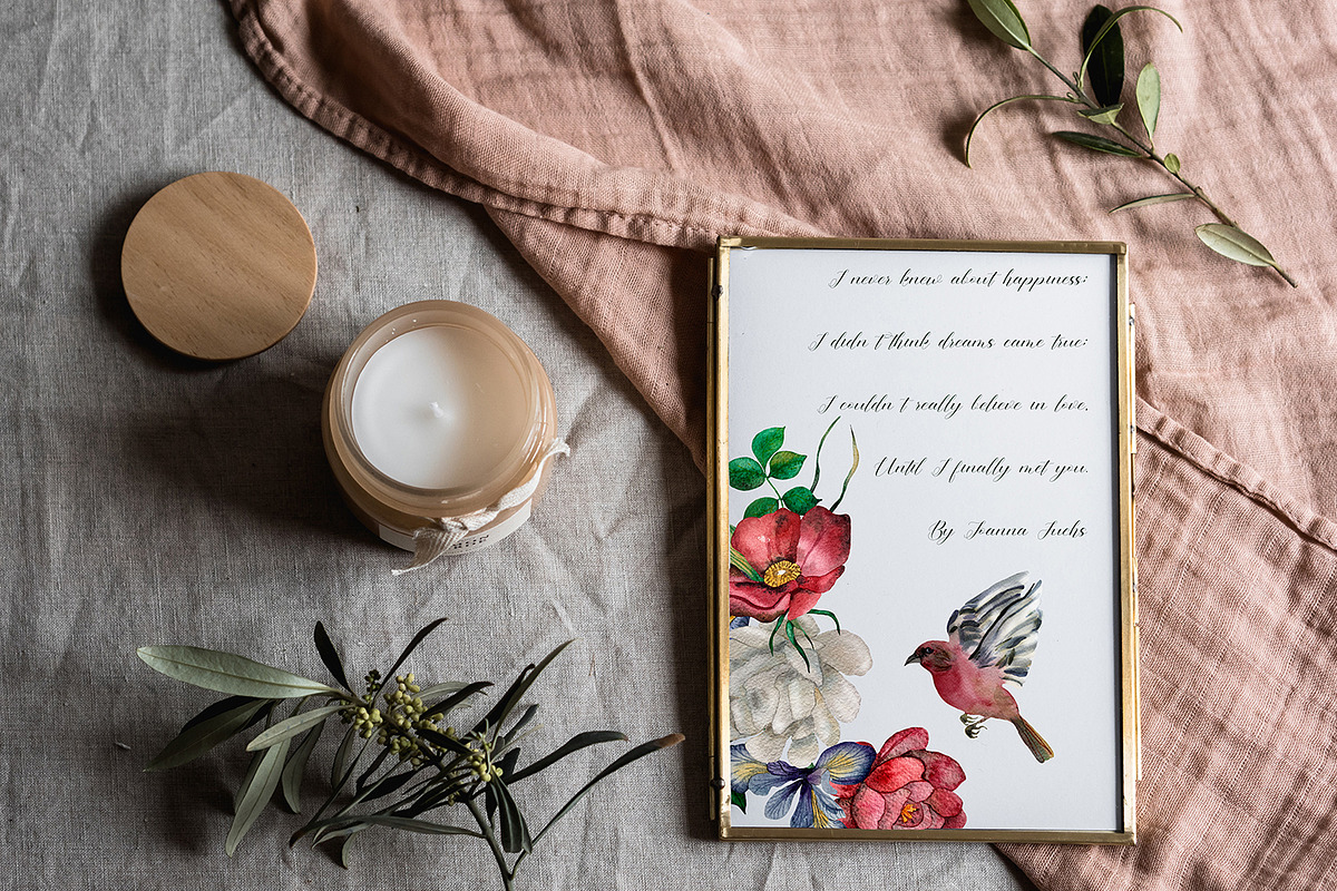 Watercolor Vintage Romantic Flowers, an Object Graphic by Kate Creative Studio (Photo 5 of 10)