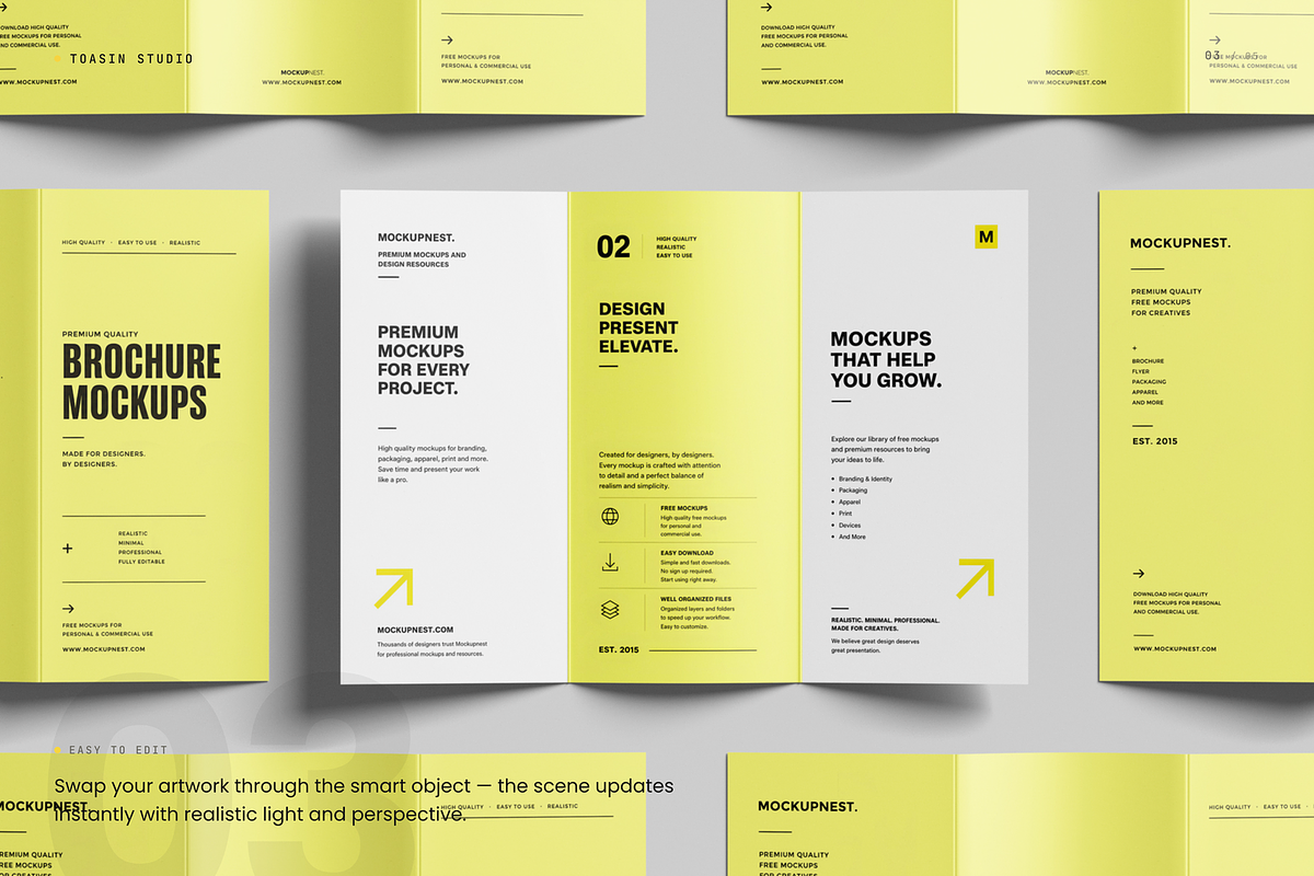 A4 Trifold Flyer Mockup, an Advertising Mockup by Toasin Studio (Photo 3 of 5)