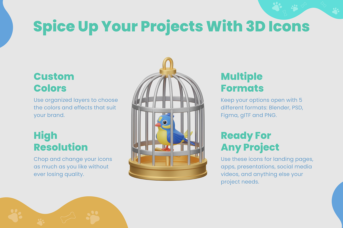 3D Pet Store Icon Set, an Animal 3D Model by Flat Icons (Photo 4 of 8)