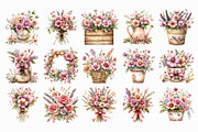 Whimsical Cottage Summer Floral Clip, an Illustration by Libby Wishes (Thumbnail 3 of 6)