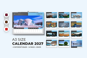 Landscape A3 Calendar 2027