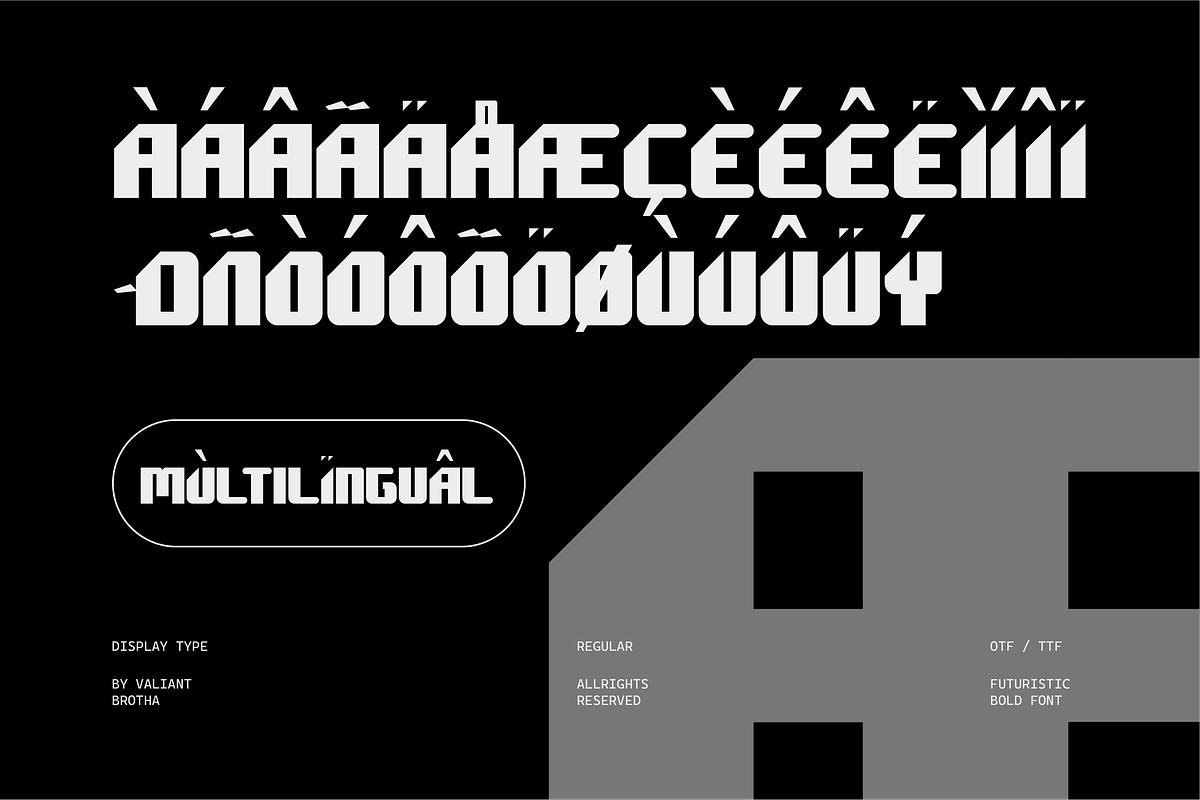 VB Fourkid - Futuristic Font, a Sans Serif Font by VALIANTBROTHA (Photo 3 of 9)