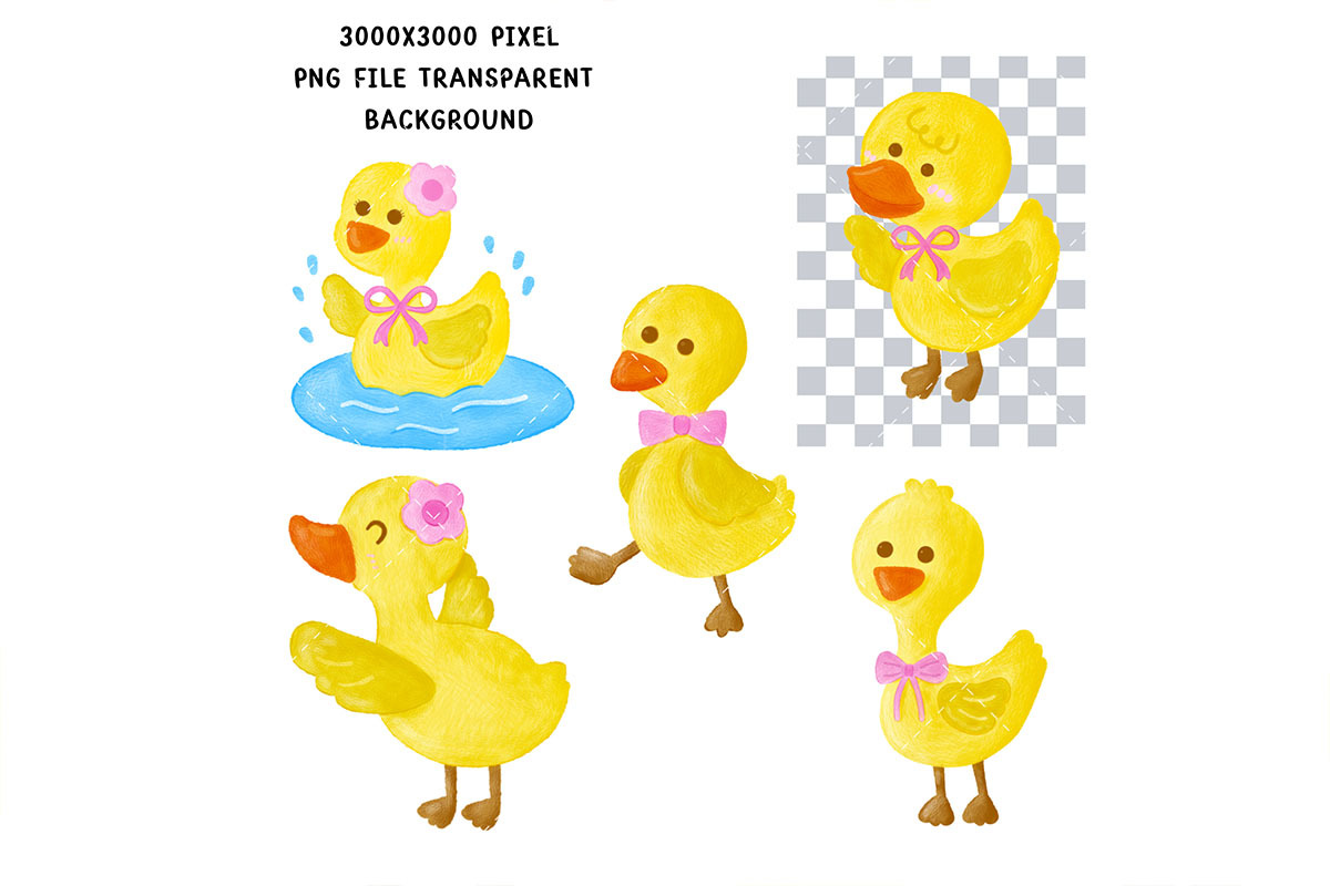 Yellow Duck PNG Clipart Hand Painted, an Animal Illustration by Nattapohncha (Photo 3 of 3)