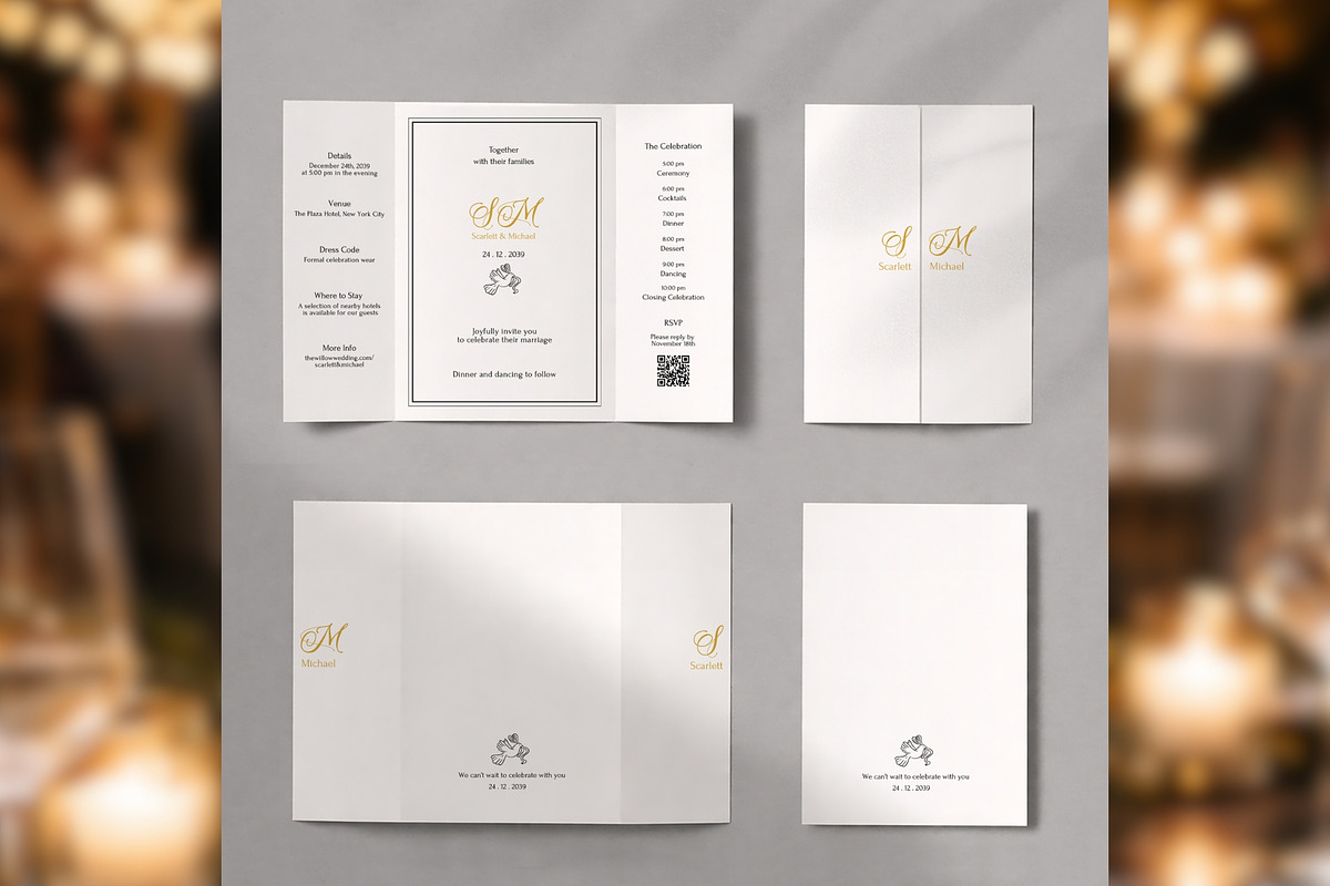Luxury Gatefold Canva Template bd004, an Invitation Template by TyphoonStudio (Photo 2 of 9)