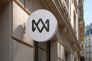 Logo Mockup White Hanging Sign, a Product Mockup by GenesisCreativeCo