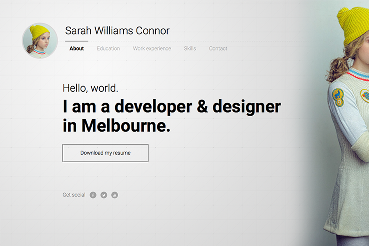 Sarah - CV & Resume vCard WordPress, a WordPress Template by thaodhtn (Photo 2 of 7)