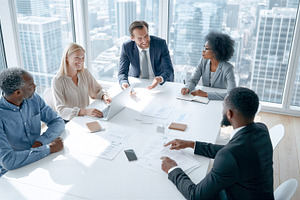 Diverse business team collaborating, a Business Photo by 7DesignLab