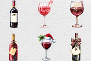 Christmas Red Wine Clipart, an Illustration by Black Bird Studio (Thumbnail 3 of 6)