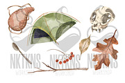 Watercolor Camping Clipart. Forest, an Animal Illustration by NKTKNS (Thumbnail 3 of 5)