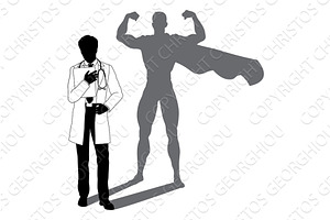 Superhero Doctor With Super Hero, an Illustration by Christos Georghiou