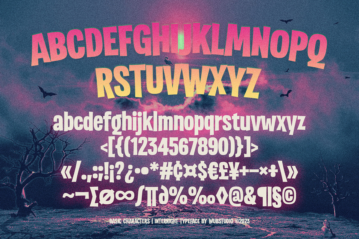 Internight Typeface - for Halloween, a Sans Serif Font by wubstudio (Photo 2 of 10)