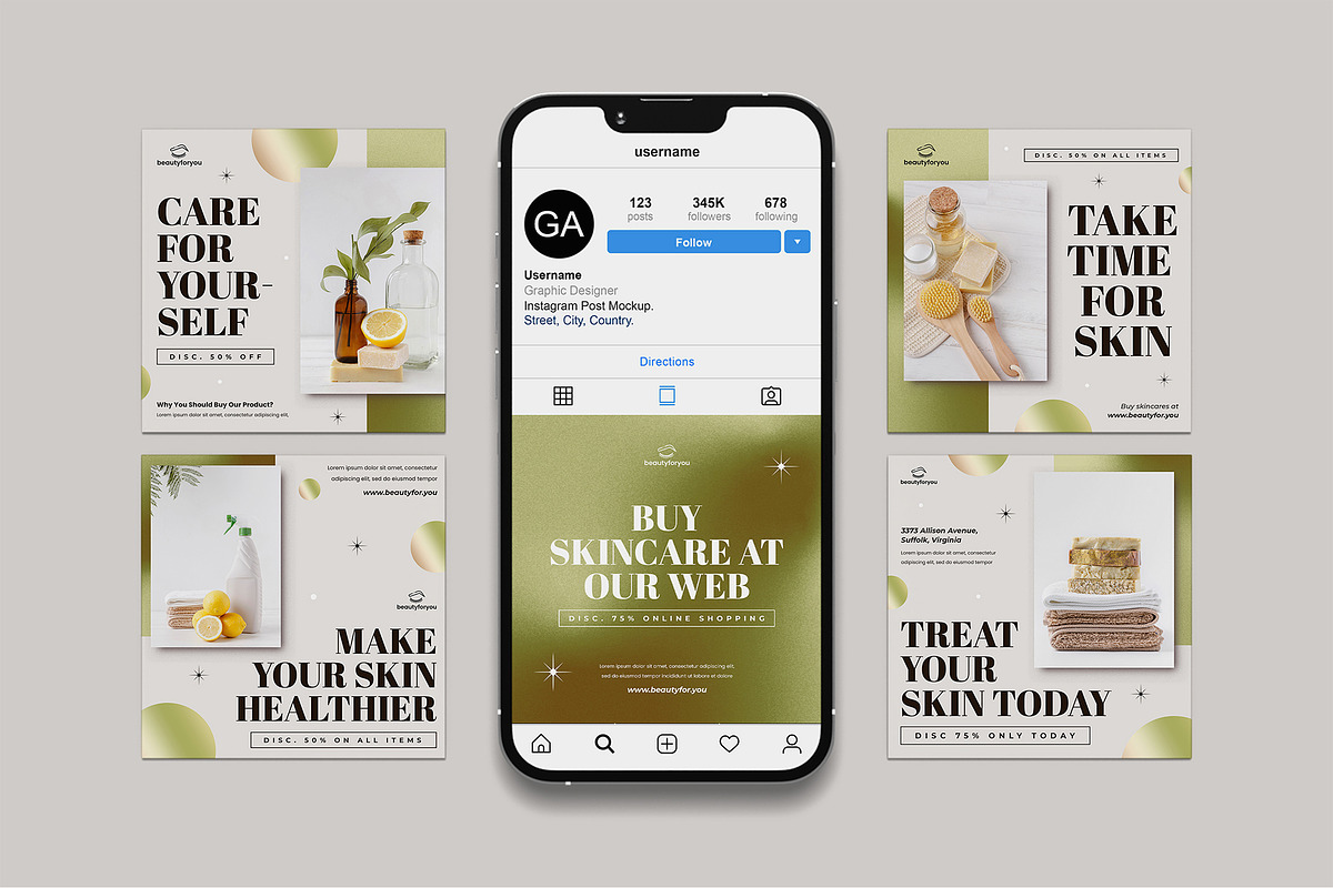 Instagram Post Mockup Bundles, an iPhone Mockup by Graphic Aesthetic (Photo 14 of 22)