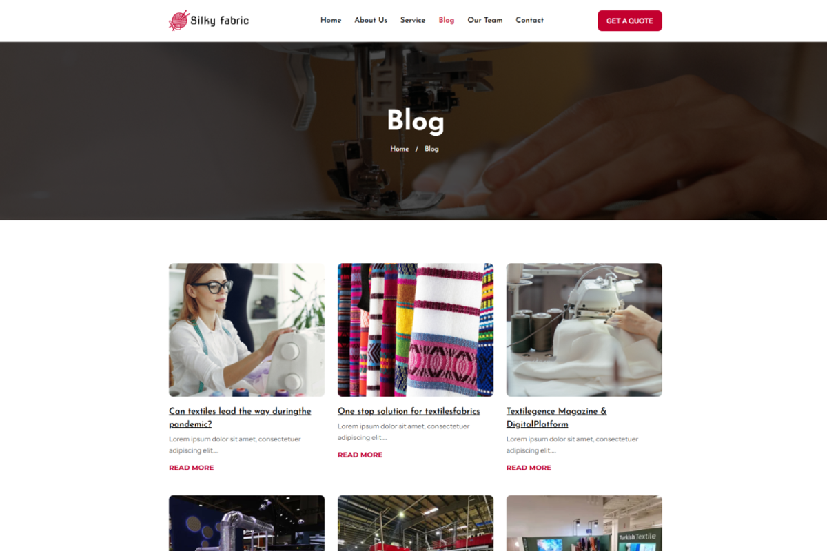 Silky-Fabric Textile Elementor Kit, a WordPress Template by Techeshta Solutions (Photo 4 of 6)