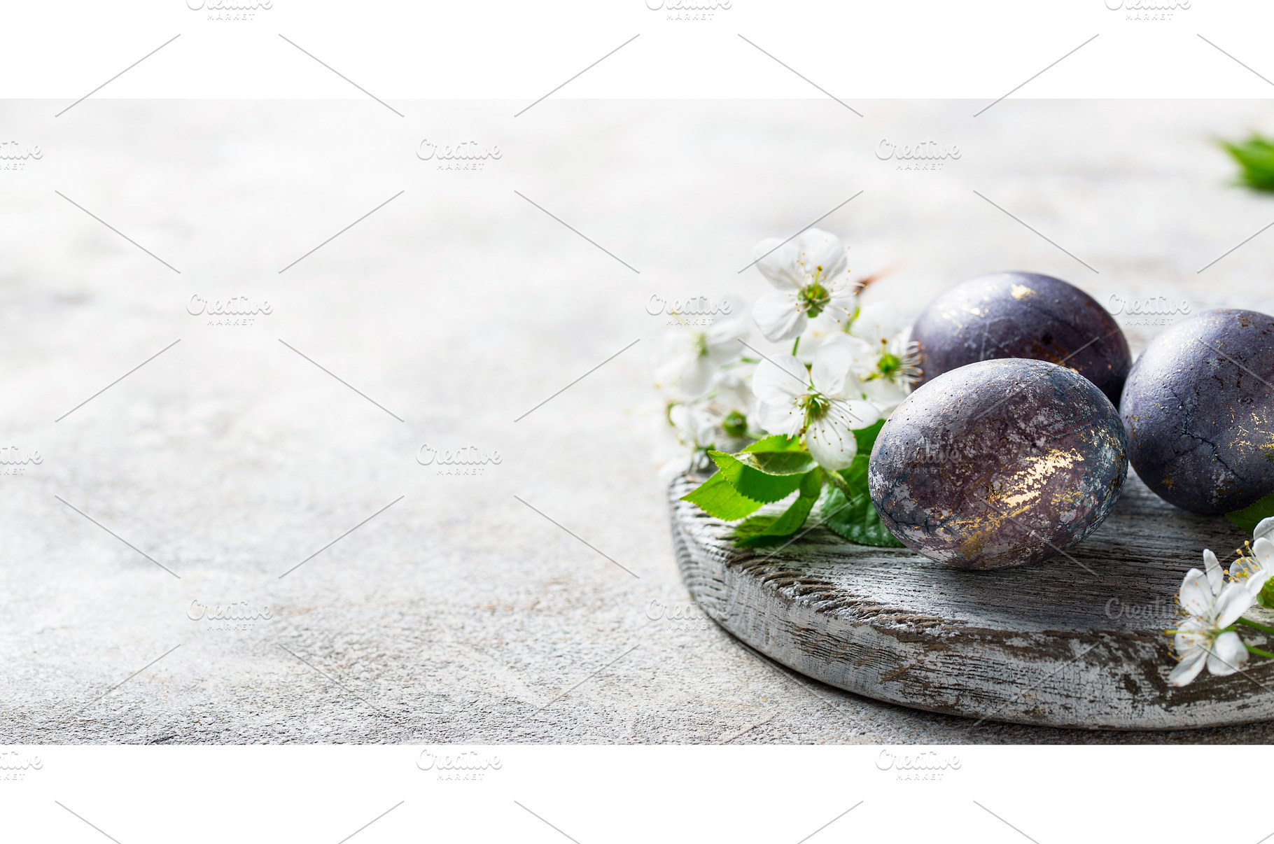 Easter painted eggs with marble, a Holiday Photo by Yulia Furman