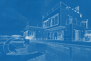 Architecture Blueprint Photo Effect