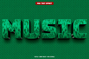 Music 3D editable text effect, a Layer Style Add-On by Hello Muh