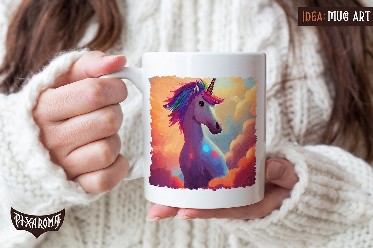 Unicorn Oil Paintings, an Animal Illustration by pixaroma (Photo 5 of 9)