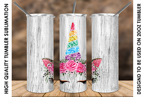 Unicorn Wood 20oz Skinny Tumbler