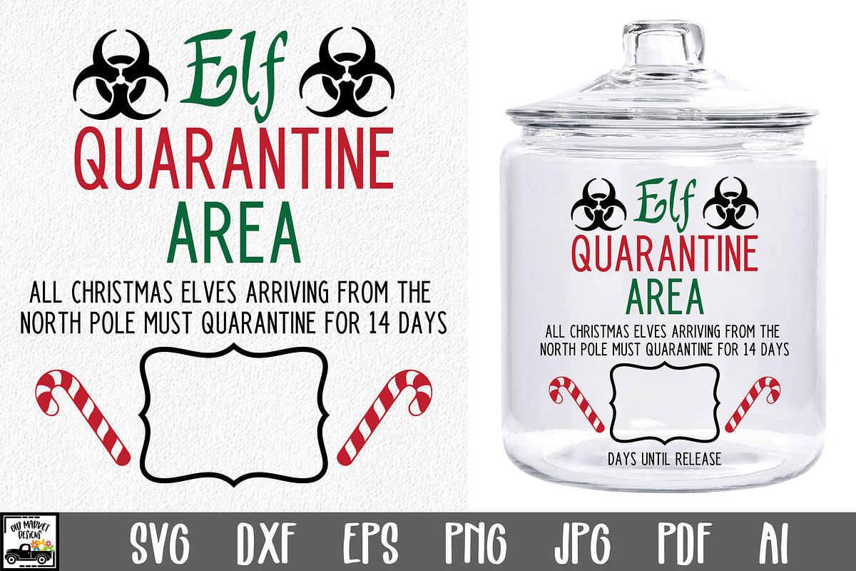 Elf Quarantine Jar SVG File, an Illustration by OldMarket Designs