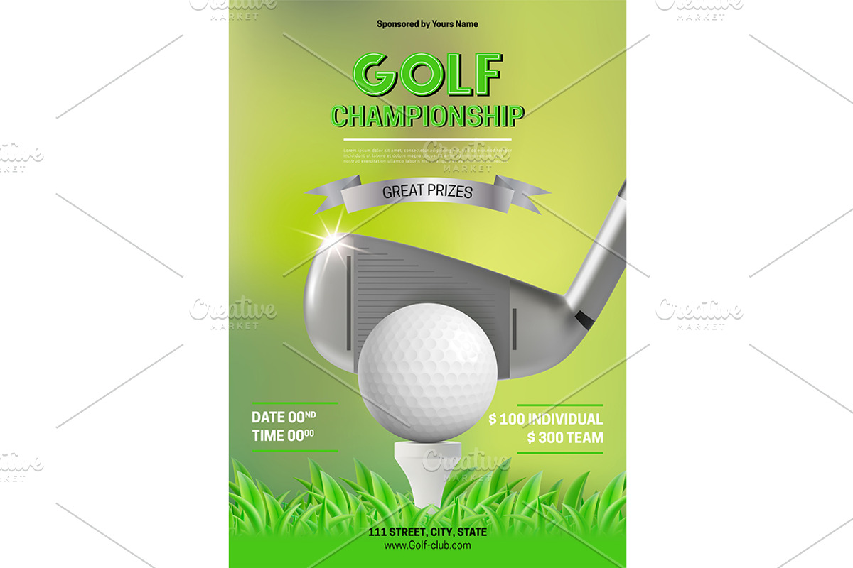 Golf Club Concept Poster Card, an Object Illustration by Bigmouse_art