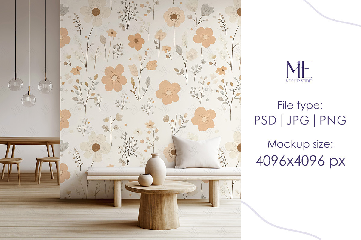 Wallpaper Mockup, Boho Wall Paper, a Mockup by Mie Mockup Studio (Photo 2 of 10)