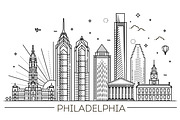 Philadelphia. Pennsylvania USA, an Outline Icon by Tettygreen (Thumbnail 1 of 2)