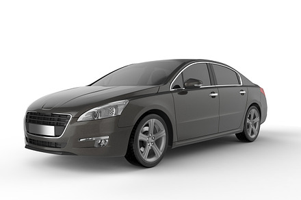 Black car on white background stock photo containing car and sedan, a Transportation Photo by Pozitivo