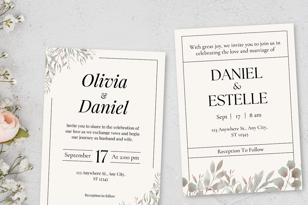 10 Wedding Invitation Templates, a Templates & Theme by TemplateCastleStore (Photo 5 of 9)