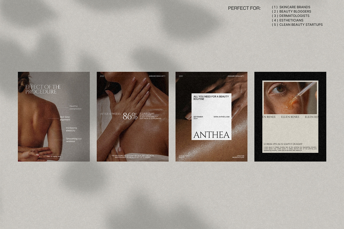 Minimal Skincare Post Templates preview 2