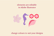 Summer Cute Mermaid Handrawn Clipart, a Decorative Illustration by Ginny and Sam (Thumbnail 9 of 15)