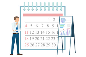 Calendar And Whiteboard With Charts