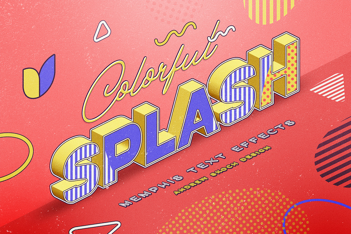 Memphis Text Effects, a Layer Style Add-On by Andrew Skoch Design (Photo 8 of 9)